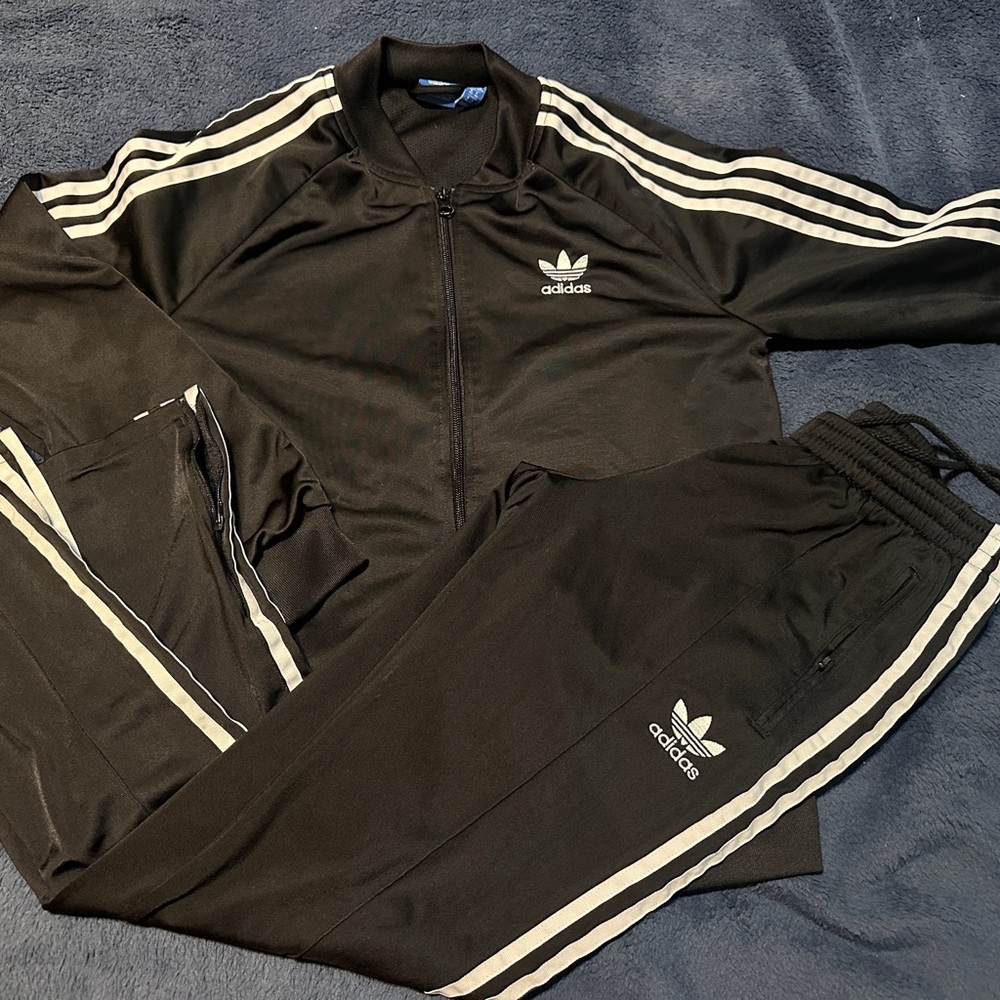 Adidas Black and White Track Pants
